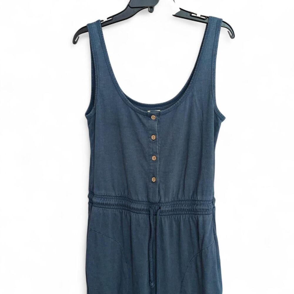 Faherty "Terra" Organic Cotton Jumpsuit in Slate Blue Size M - Picture 6 of 11